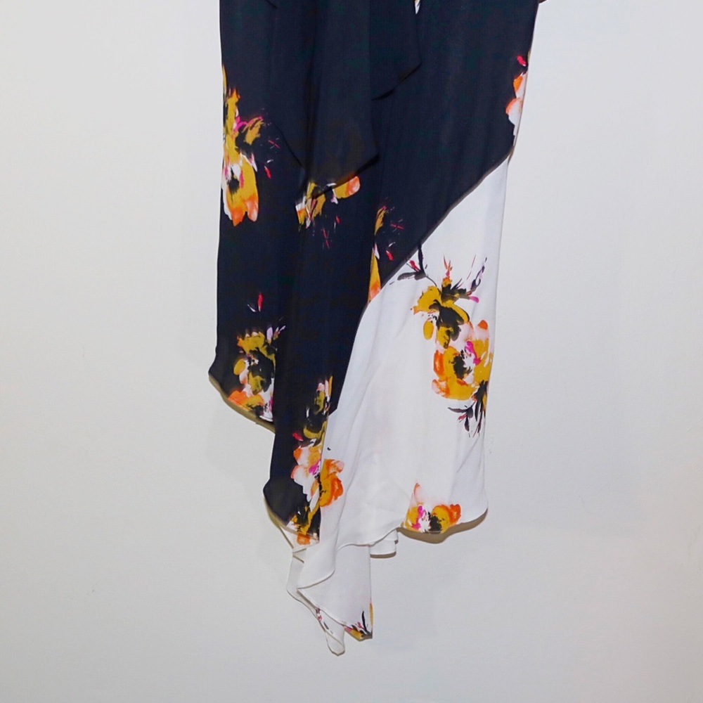 A.L.C. Natalia Tiered Floral Two-Tone Ruffled Silk Dress - Picture 8 of 16